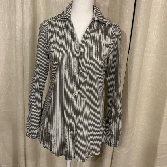 Rue21 Tops - Striped Grey/white Button Up Blouse (S)